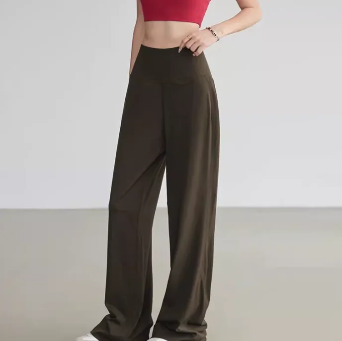 Women's High-Waisted Loose Sporty Wide-Leg Pants with Breathable and Casual Fit for Outdoor Wear