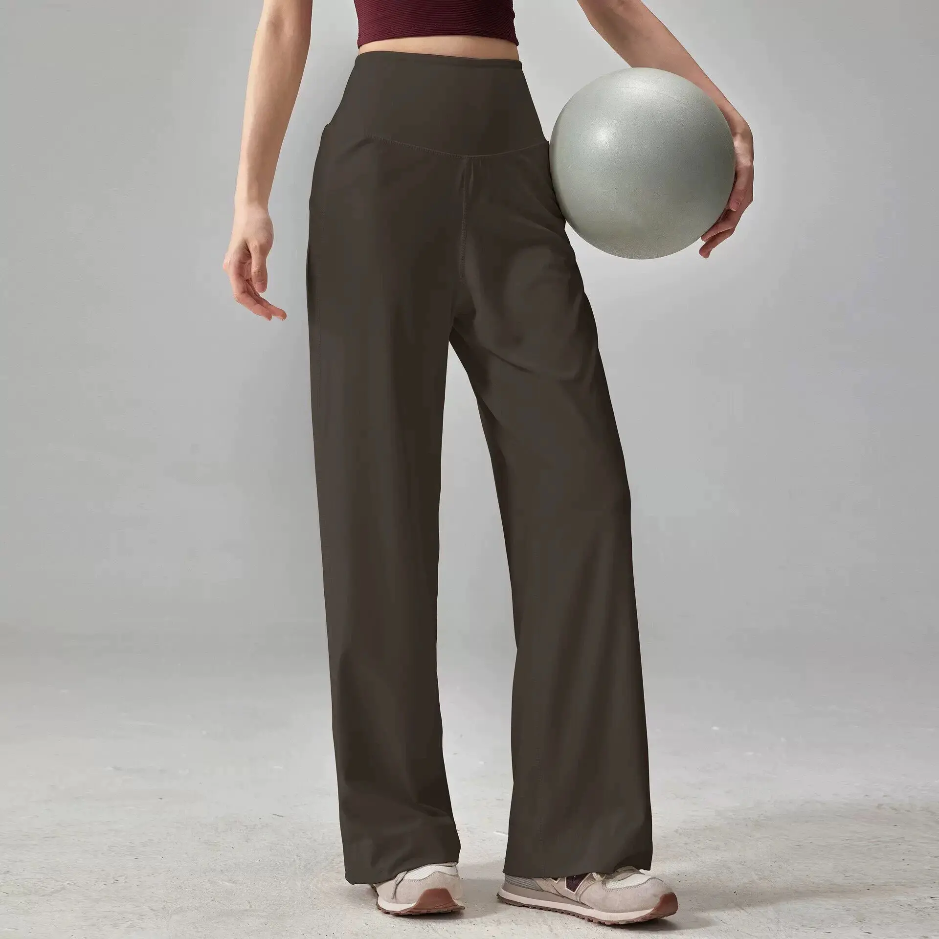 Women's High-Waisted Loose Sporty Wide-Leg Pants with Breathable and Casual Fit for Outdoor Wear