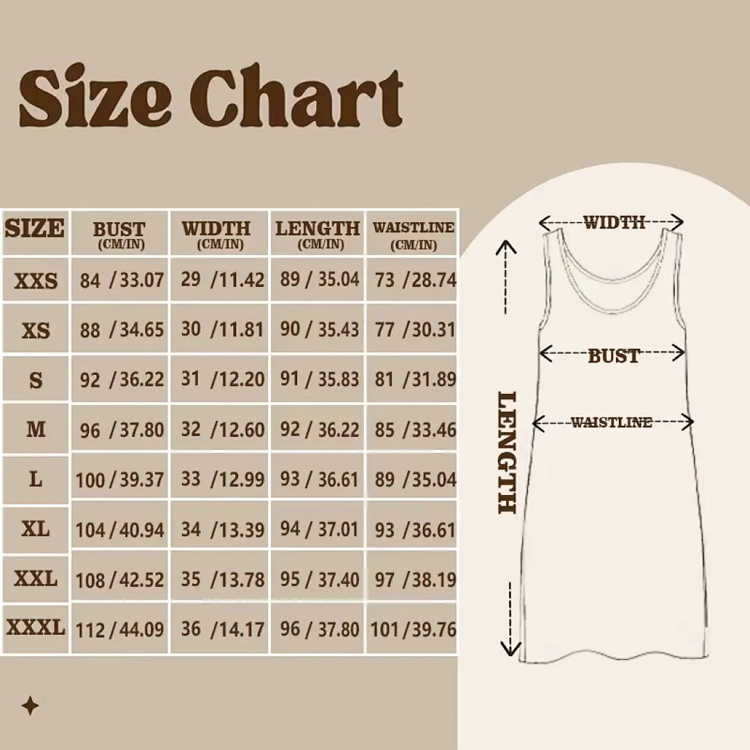 Minimally Designed U-Neck Women's Dress Loose Daily Casual Sleeveless Long Dress 3D Printed Pattern Dress