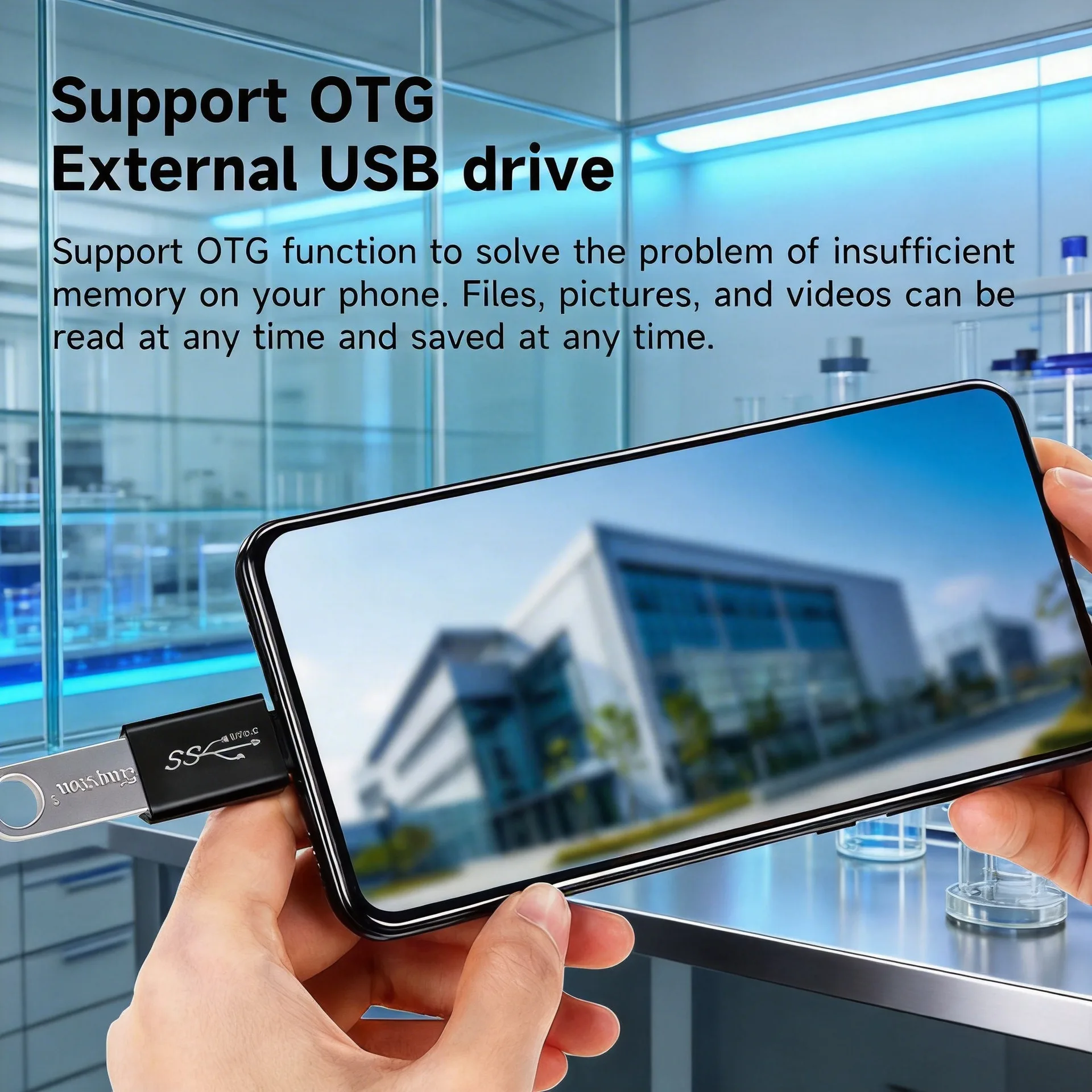 16PCS USB3.0 Connector to USB-C Male to Female Adapter, OTG USB Converter for SSD/HDD, Data Cable Extender, ExpansionAdapter