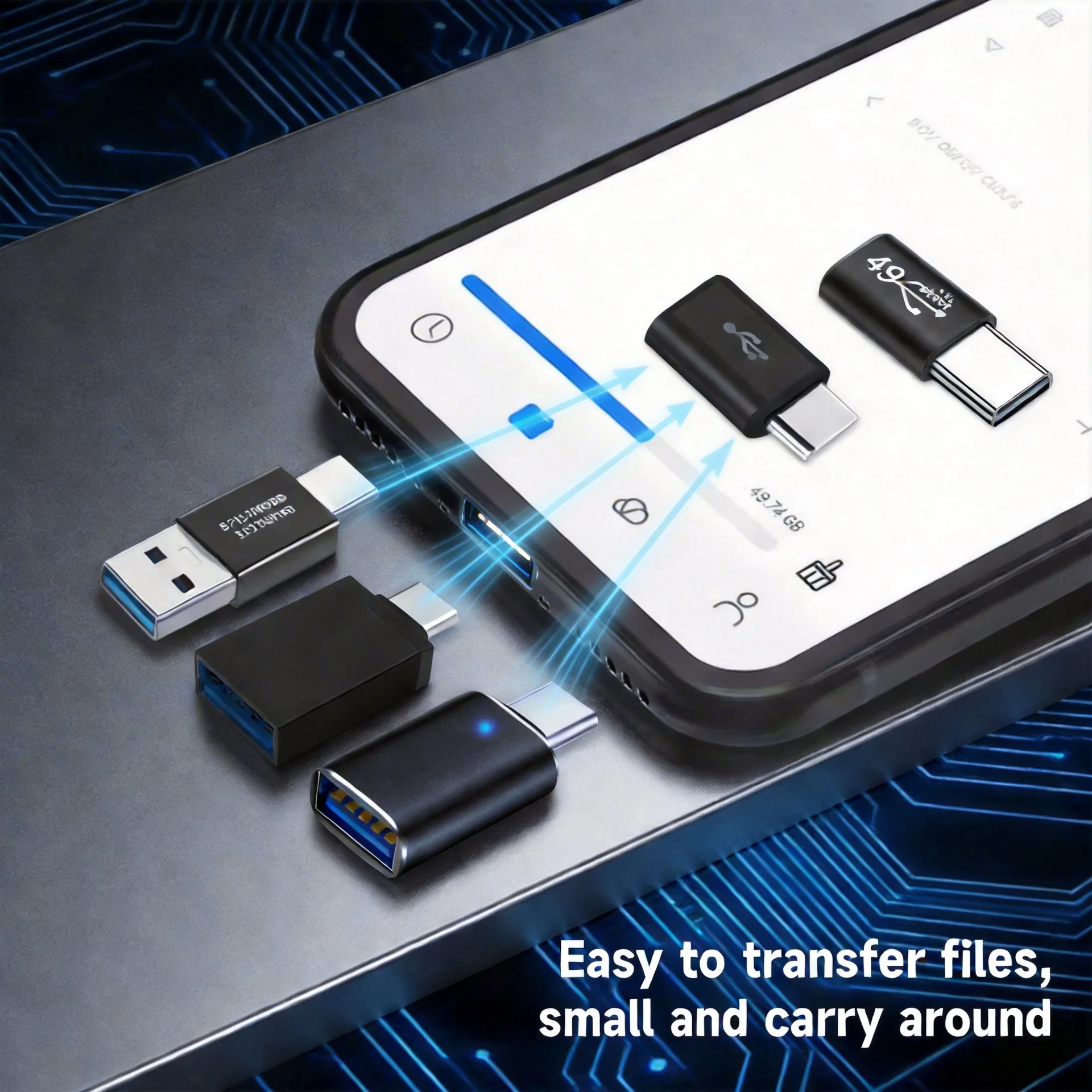 16PCS USB3.0 Connector to USB-C Male to Female Adapter, OTG USB Converter for SSD/HDD, Data Cable Extender, ExpansionAdapter