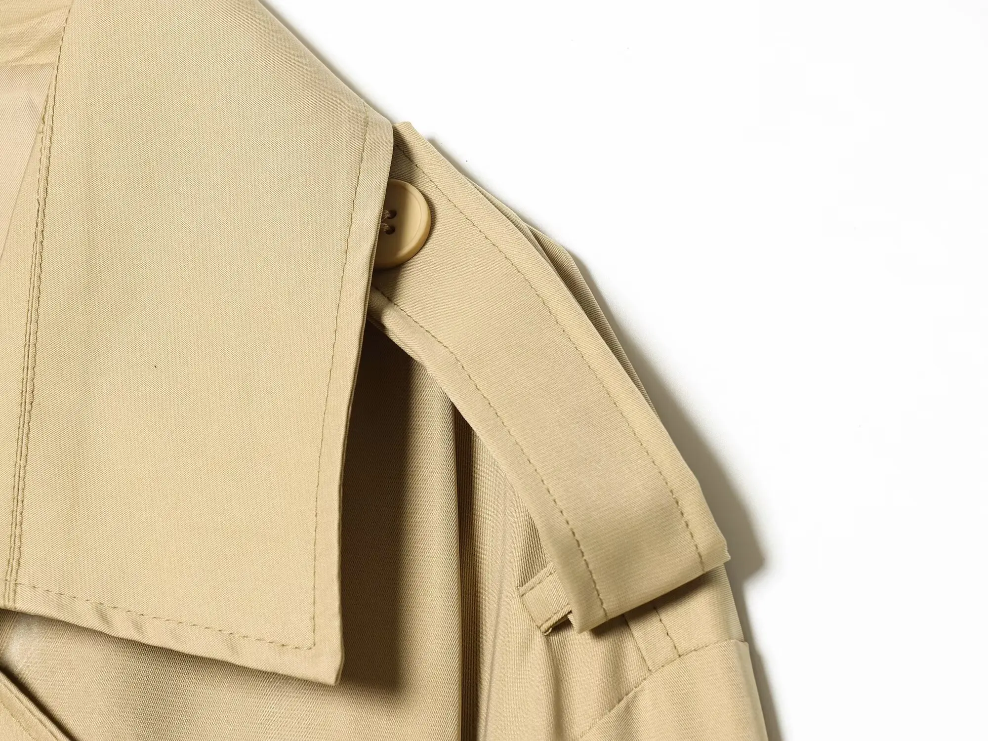 Nlzgmsj 2026 Spring French Style Women Cropped Trench Coat Double Breasted Belted Lapel Collar Long Sleeve Elegant Windbreaker