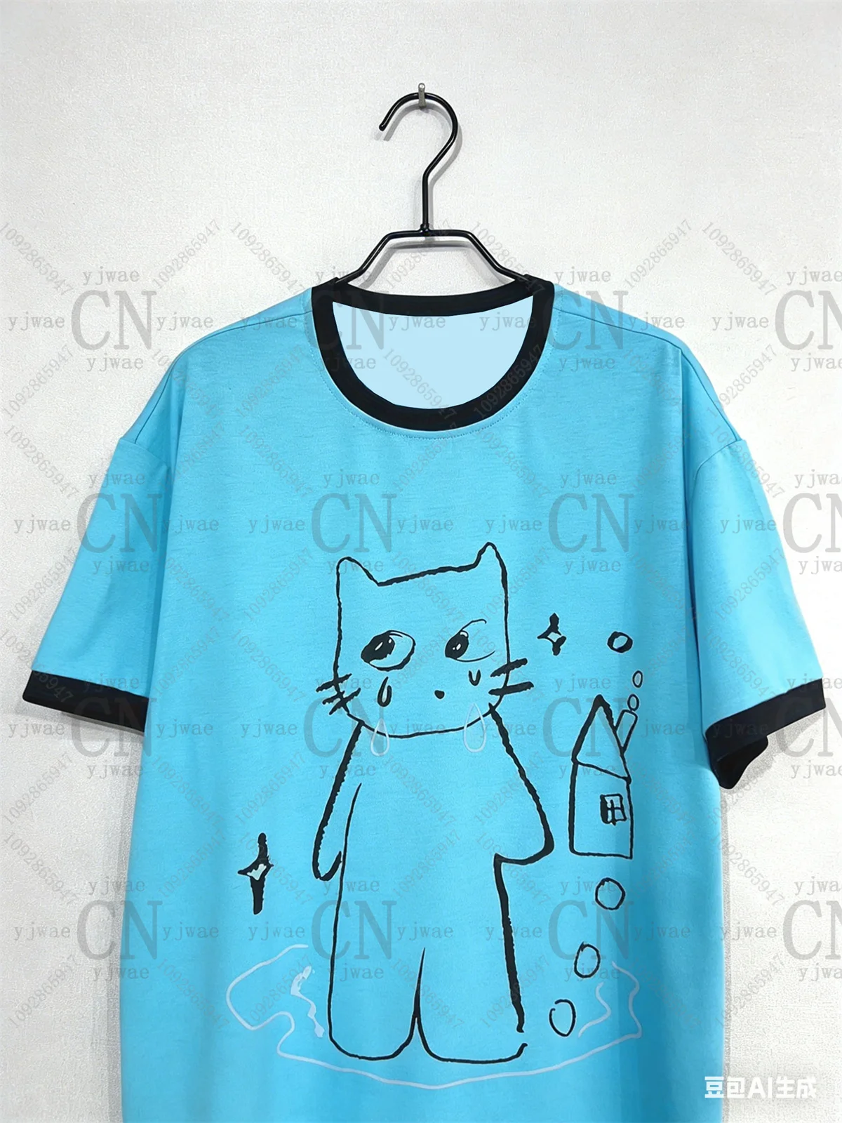 2026 Women'S Y2k Retro Korean Fashion T Shirt Cut Cat Graphic Short Sleeved Fashionable Streetwear Summer Men'S Women'S T-Shirts