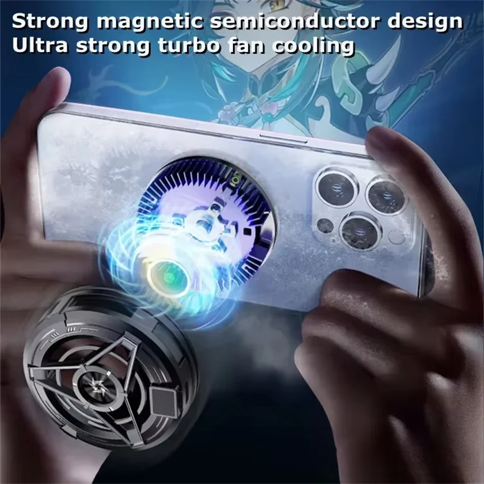 SL17 Magnetic Phones Cooler Back-Clip 2 in 1 Game Cooler Semiconductor Fast Phone Cooling Fan for IOS Android Phone