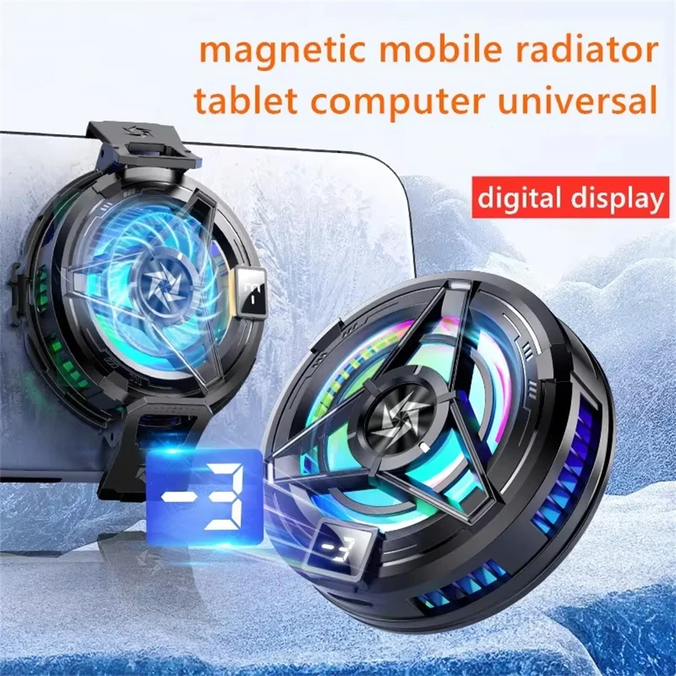 SL17 Magnetic Phones Cooler Back-Clip 2 in 1 Game Cooler Semiconductor Fast Phone Cooling Fan for IOS Android Phone