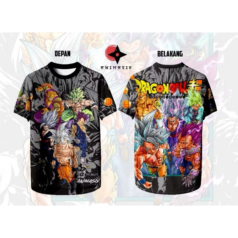 2026 Summer Dragon Ball Retro Fitness T-shirt Men's Oversized 3D Printed Short-sleeved Family Unisex Children's Sports Shirt