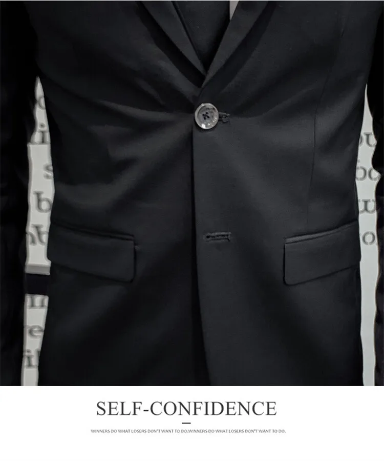 Solid Color Suit Men's Fashionable Gentleman Business Banquet Korean-style Formal Dress Casual Wedding (Blazer+Vest+Trousers)