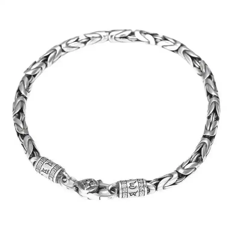 New Bracelet Men's Vajra 925 Thai Silve Retro Doing Old Trend Personality Neutral High Jewelry