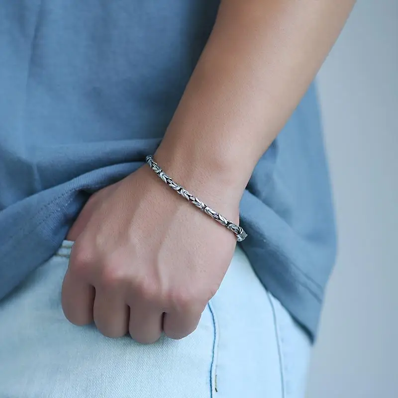 New Bracelet Men's Vajra 925 Thai Silve Retro Doing Old Trend Personality Neutral High Jewelry