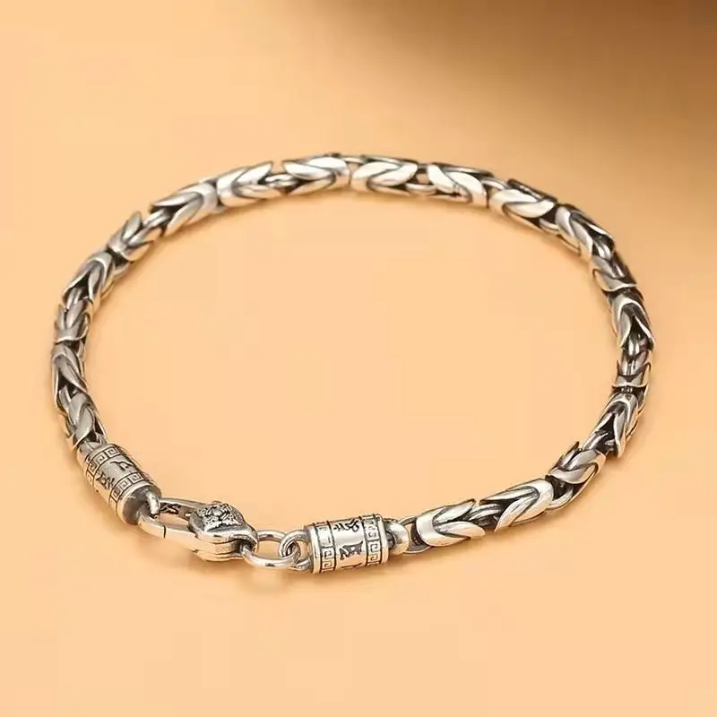 New Bracelet Men's Vajra 925 Thai Silve Retro Doing Old Trend Personality Neutral High Jewelry