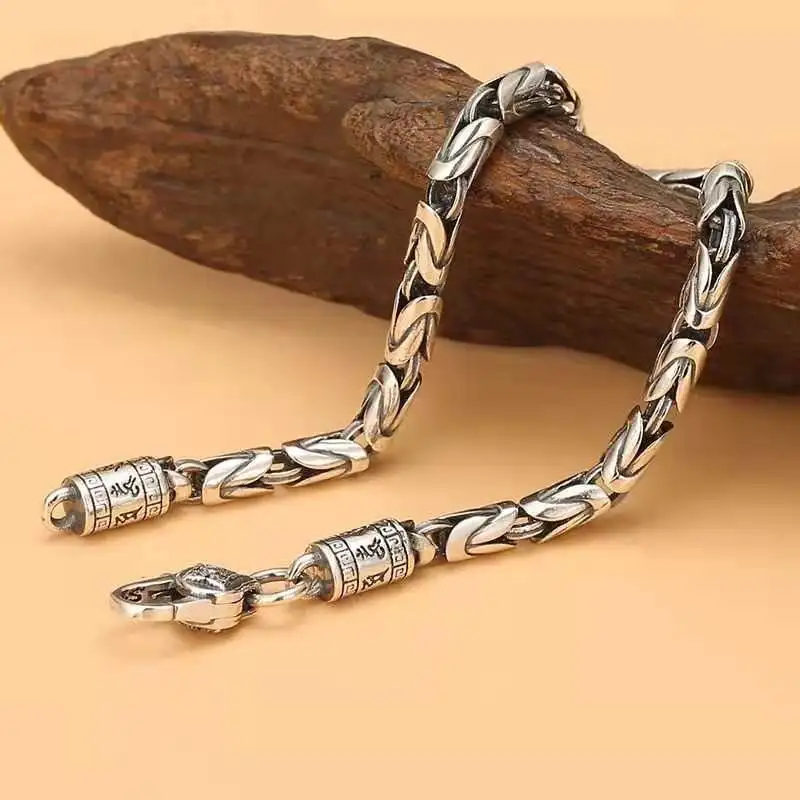 New Bracelet Men's Vajra 925 Thai Silve Retro Doing Old Trend Personality Neutral High Jewelry