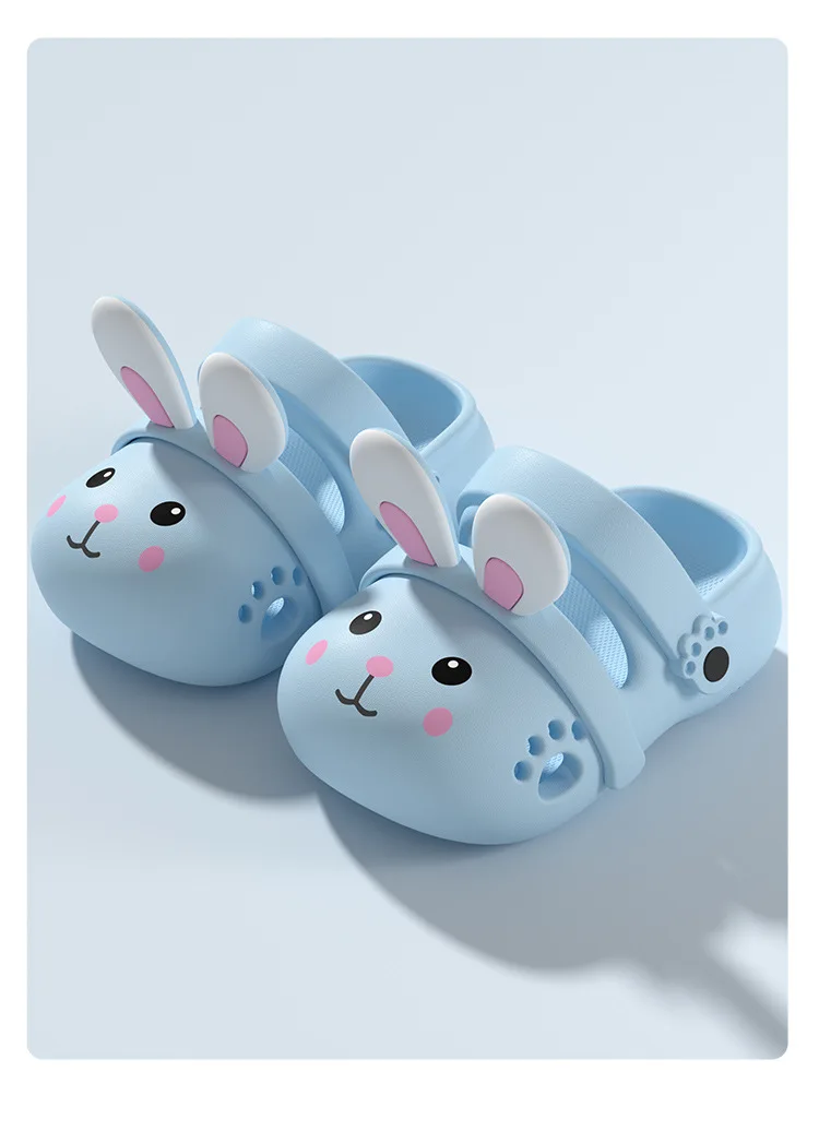 2026 Summer Cute Rabbit Children Slippers Cartoon Outdoor Clogs For Girls Toddler Waterproof Anti Slip EVA Kids Beach Shoes