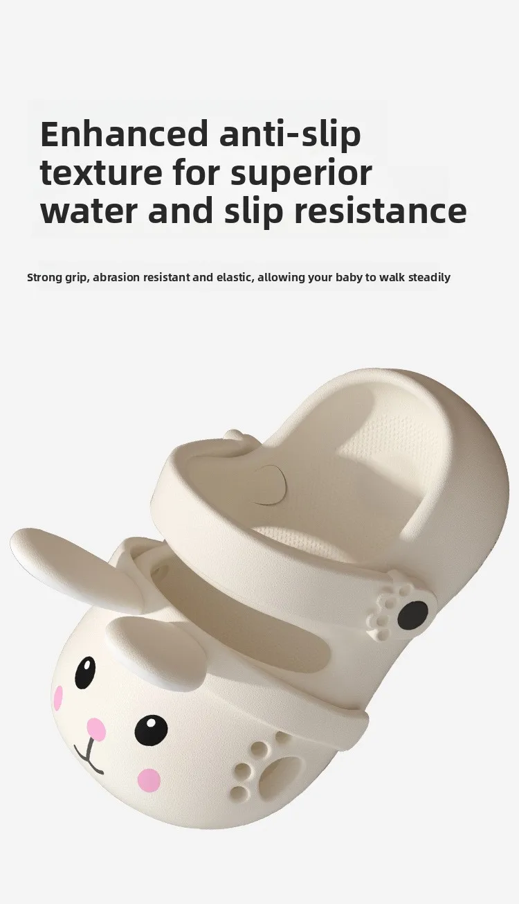 2026 Summer Cute Rabbit Children Slippers Cartoon Outdoor Clogs For Girls Toddler Waterproof Anti Slip EVA Kids Beach Shoes