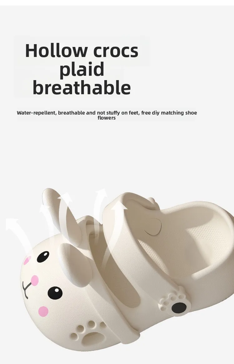 2026 Summer Cute Rabbit Children Slippers Cartoon Outdoor Clogs For Girls Toddler Waterproof Anti Slip EVA Kids Beach Shoes