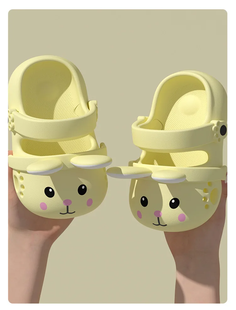2026 Summer Cute Rabbit Children Slippers Cartoon Outdoor Clogs For Girls Toddler Waterproof Anti Slip EVA Kids Beach Shoes