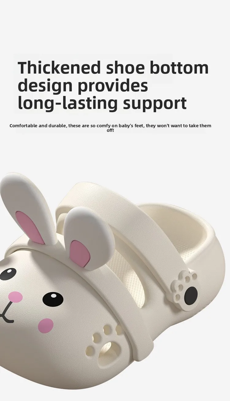 2026 Summer Cute Rabbit Children Slippers Cartoon Outdoor Clogs For Girls Toddler Waterproof Anti Slip EVA Kids Beach Shoes