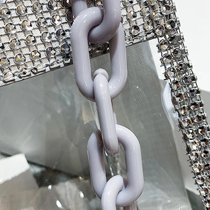 2026 NEW Transparent Shoulder Bag New Chain Handbag Fashionable Diamond Inlaid Jelly Bag PVC Women Crossbody Bag