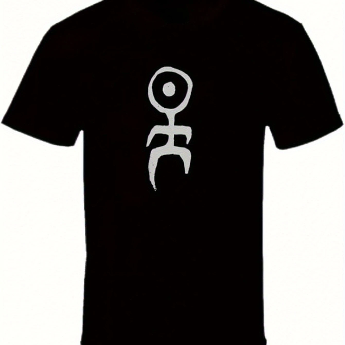 Einsturzende Neubauten Men's Casual T-Shirt- Classic Crew Neck Short Sleeve T-shirt with White Stripe Logo Graphic Print