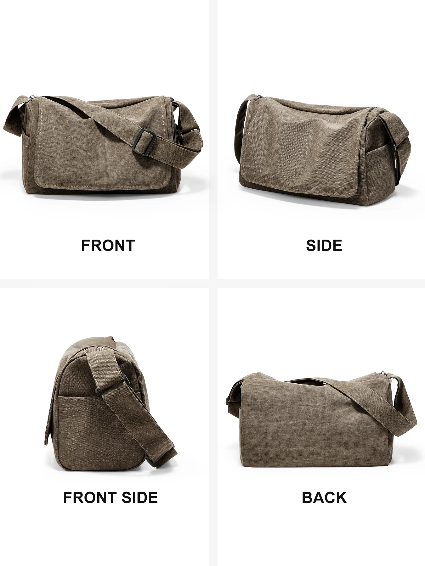 Vintage Men's Shoulder Bag Messenger Bag Canvas Bag, Multiple Pocket Work Bag, Laptop Bag, Student Bag, College Bag for Daily