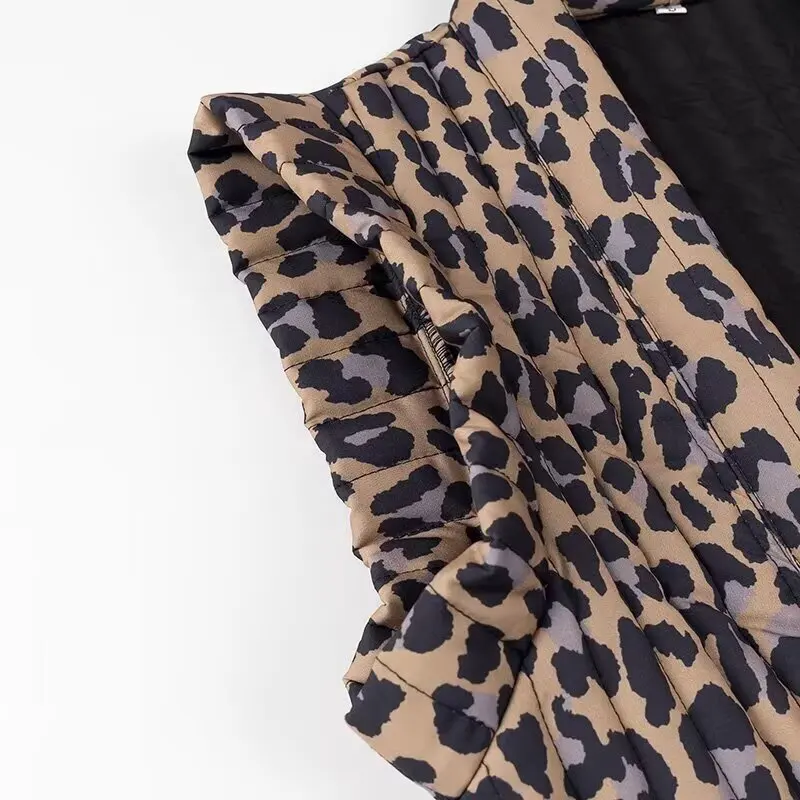 Women's Early Autumn Open Front Leopard Print Sleeveless Vest, Sexy and Trendy, Age-reducing, Perfect for Layering