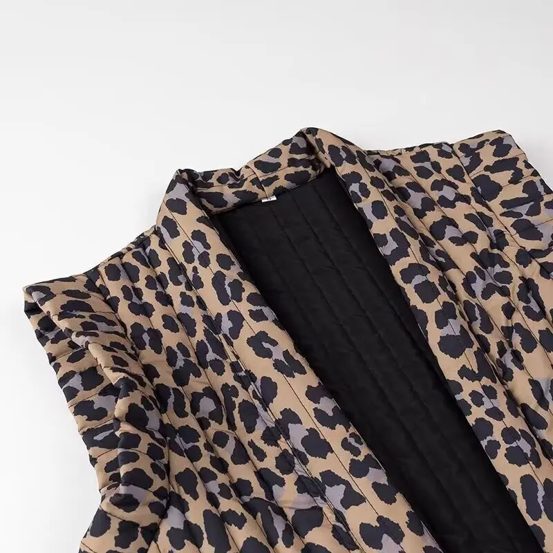 Women's Early Autumn Open Front Leopard Print Sleeveless Vest, Sexy and Trendy, Age-reducing, Perfect for Layering