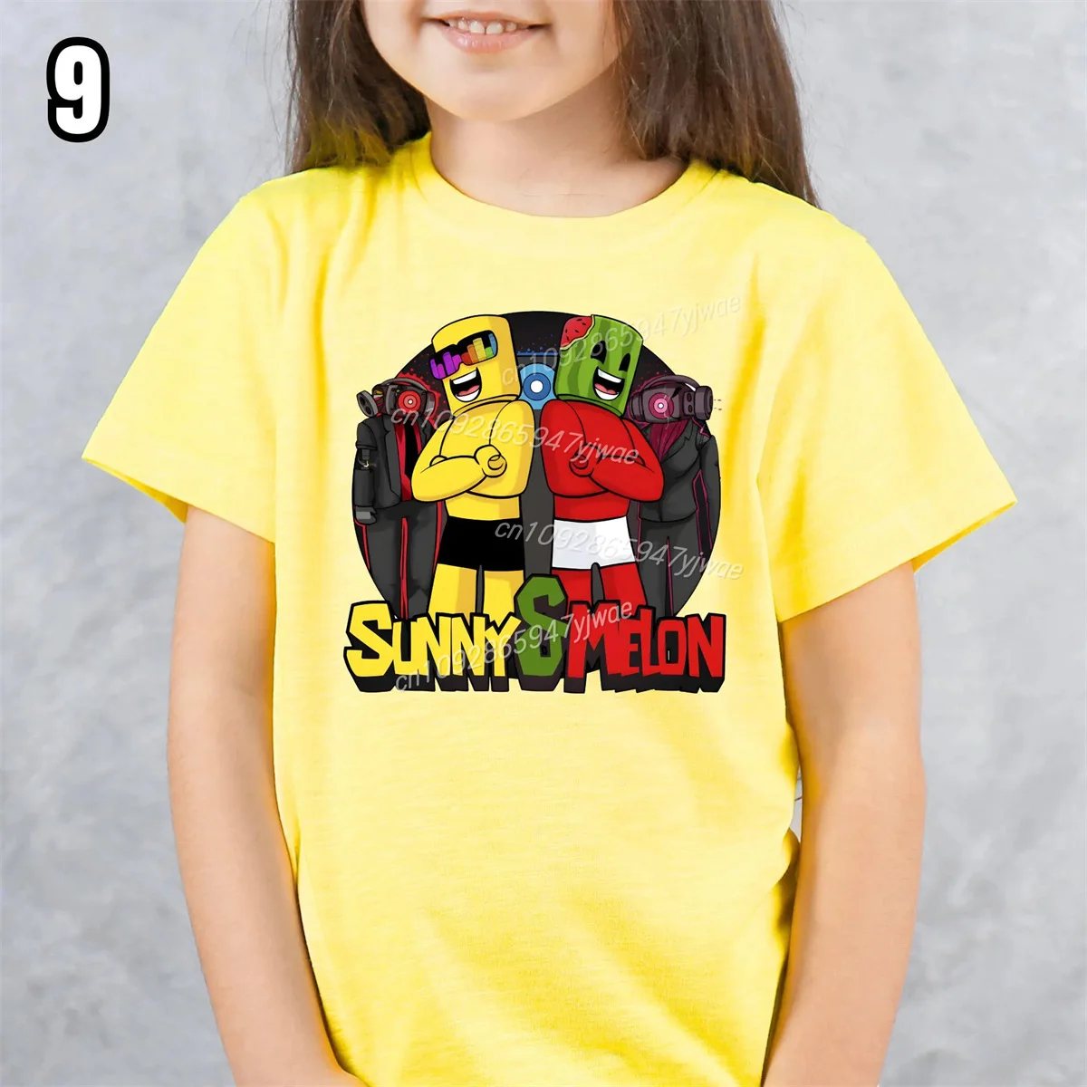 Sunny And Melon Design T-Shirt Gamer Tee Funny Gaming Pattern Shirt High Quality Kid'S Cotton Short Sleeved Summer Adult T-Shirt