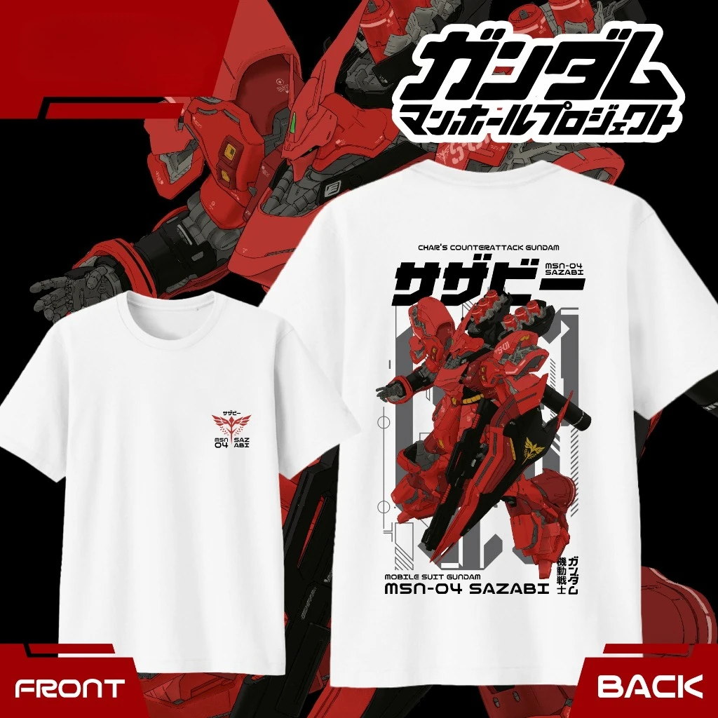 2026 New SAZABI T-SHIRT GUNDAM CHAR'S Print T-shirt Short Sleeve T-shirt Men's and Women's T-shirt Men's Top