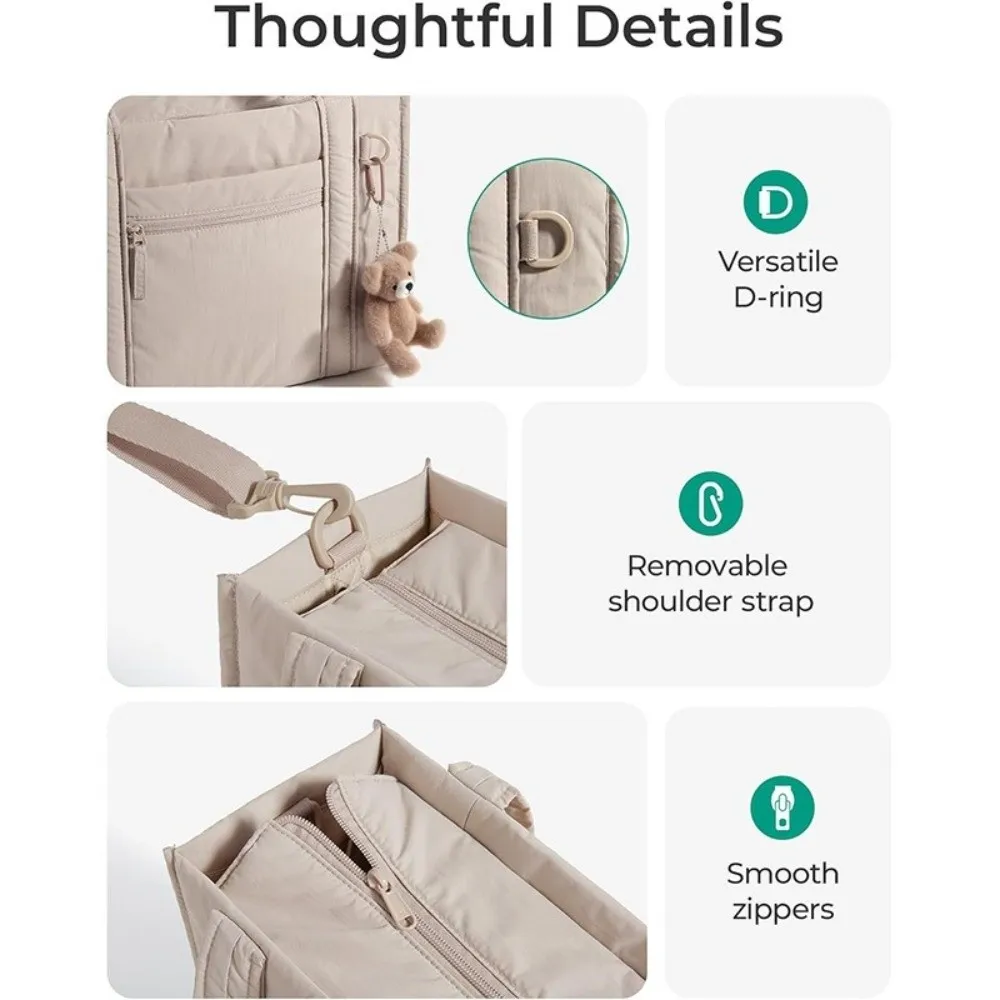 Nylon Puffer Tote Bag for Women Large Capacity Multiple Pockets Quilted Crossbody Bag Lightweight Casual Commuting Bags