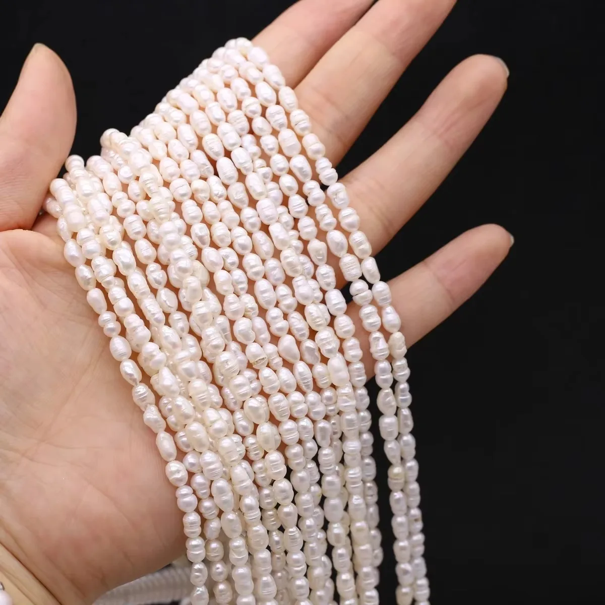 Natural Freshwater Pearl Beads Rice Isolation Loose Beaded for Jewelry Making DIY Personality Bracelet Necklace Accessories Gift