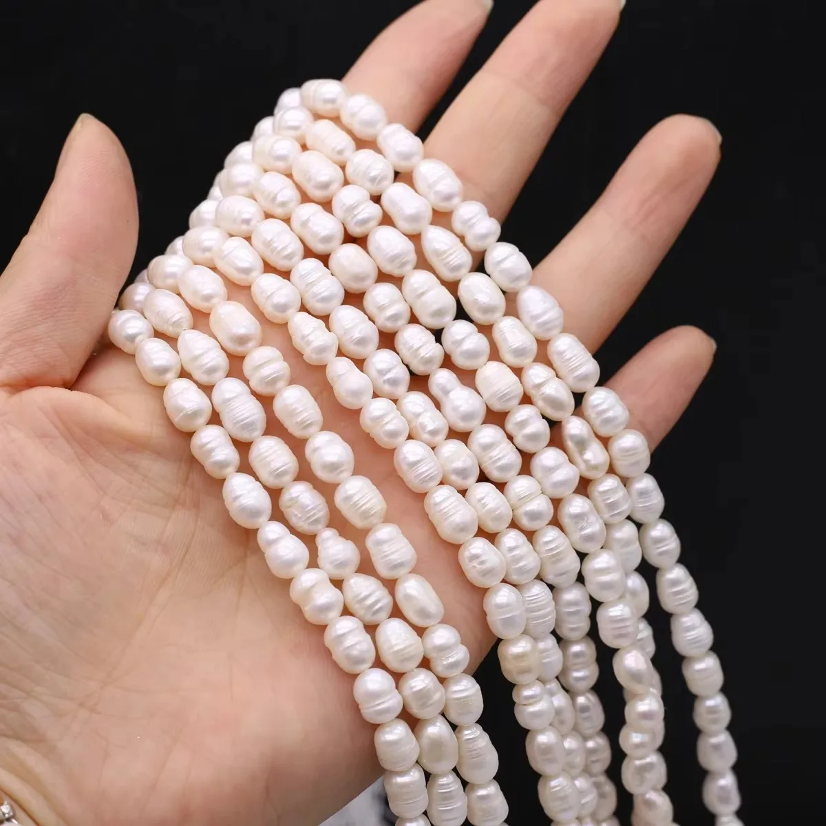 Natural Freshwater Pearl Beads Rice Isolation Loose Beaded for Jewelry Making DIY Personality Bracelet Necklace Accessories Gift