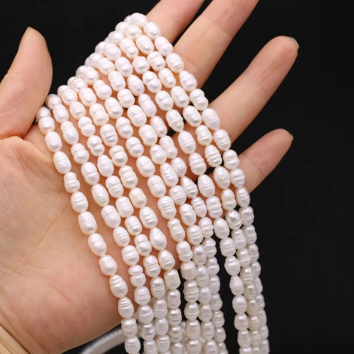 Natural Freshwater Pearl Beads Rice Isolation Loose Beaded for Jewelry Making DIY Personality Bracelet Necklace Accessories Gift