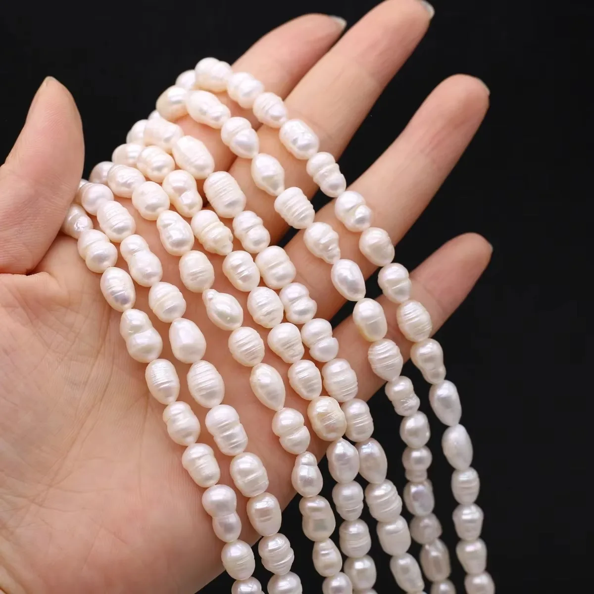 Natural Freshwater Pearl Beads Rice Isolation Loose Beaded for Jewelry Making DIY Personality Bracelet Necklace Accessories Gift