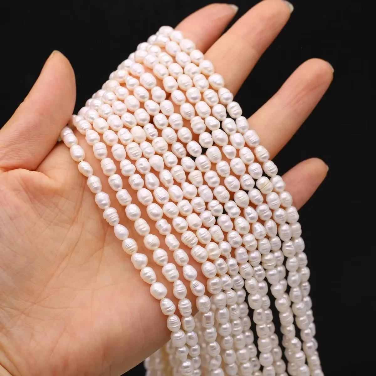 Natural Freshwater Pearl Beads Rice Isolation Loose Beaded for Jewelry Making DIY Personality Bracelet Necklace Accessories Gift