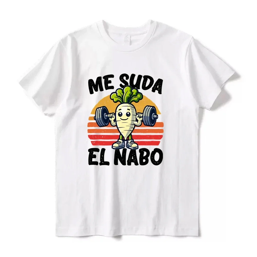 Me Suda El Nabo Women's Sleeve Printed T-shirt Funny Spanish Jokes Vintage Soft Casual Tops Women Clothing Graphic Tshirts