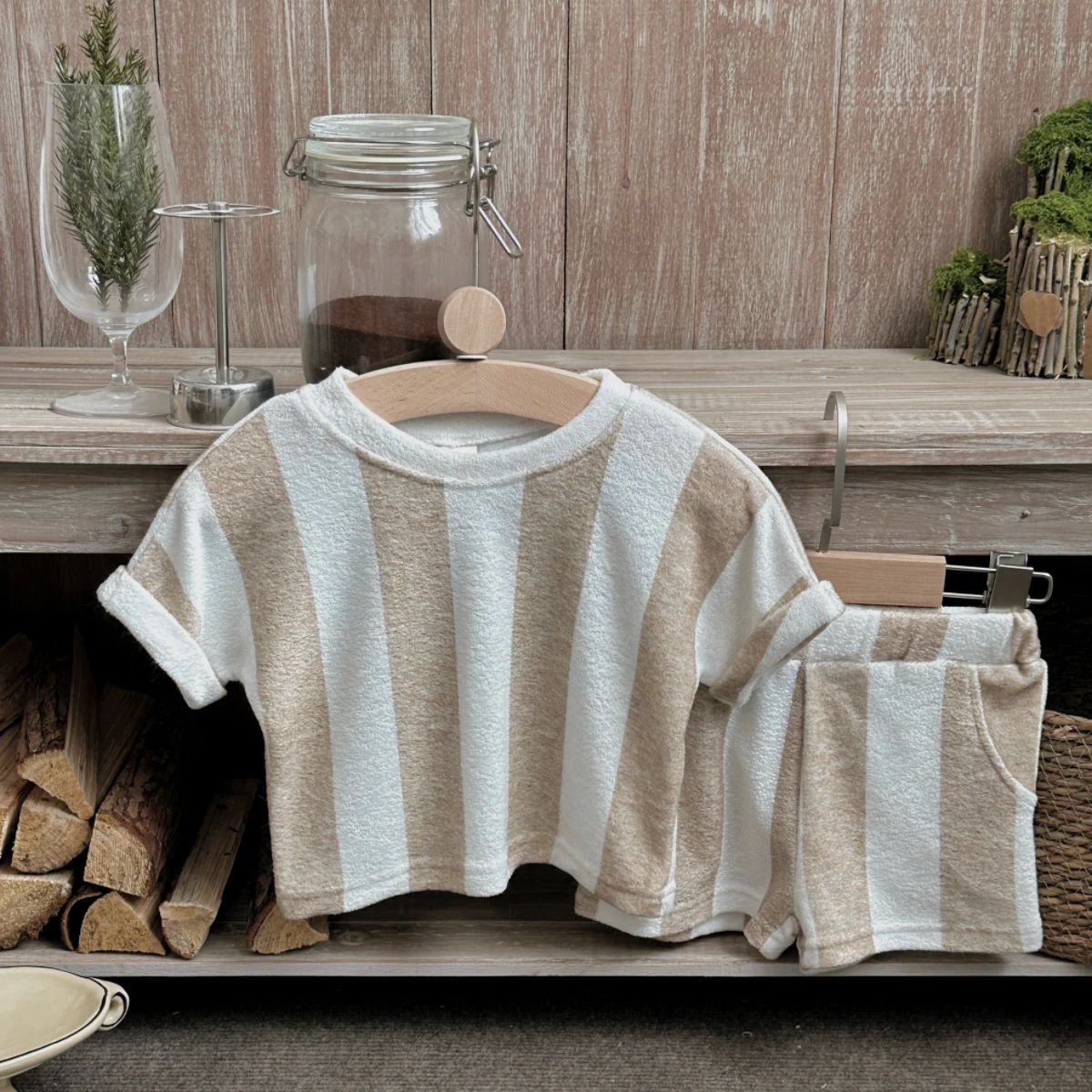 Kids Clothes Children's Striped Suit Short-sleeved+shorts 2-piece T-shirt Summer Baby Clothes Children Clothing Boys Girls