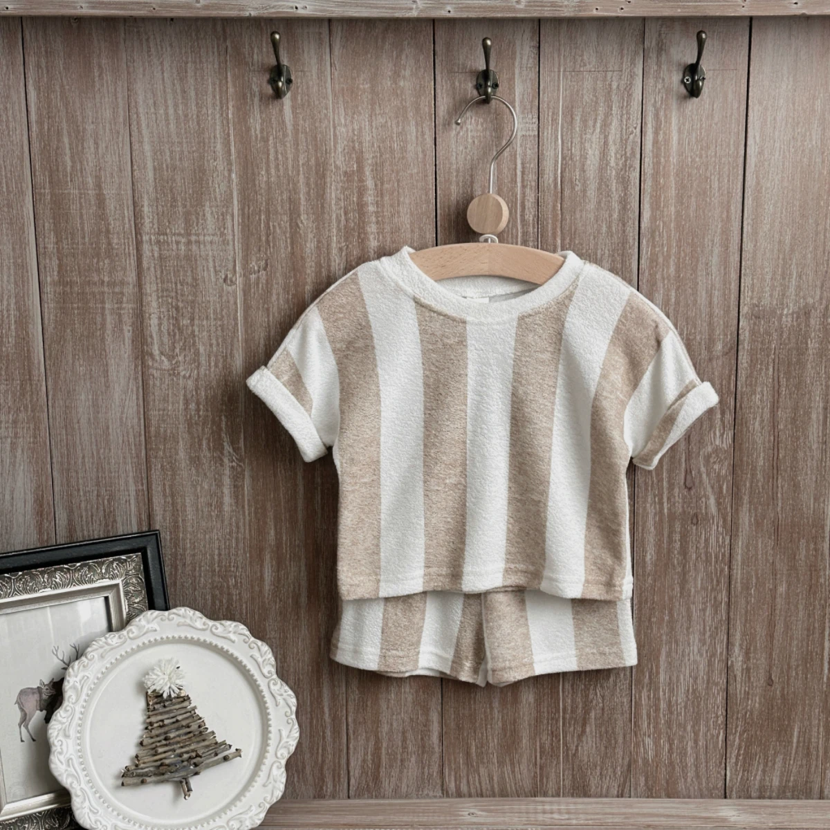 Kids Clothes Children's Striped Suit Short-sleeved+shorts 2-piece T-shirt Summer Baby Clothes Children Clothing Boys Girls