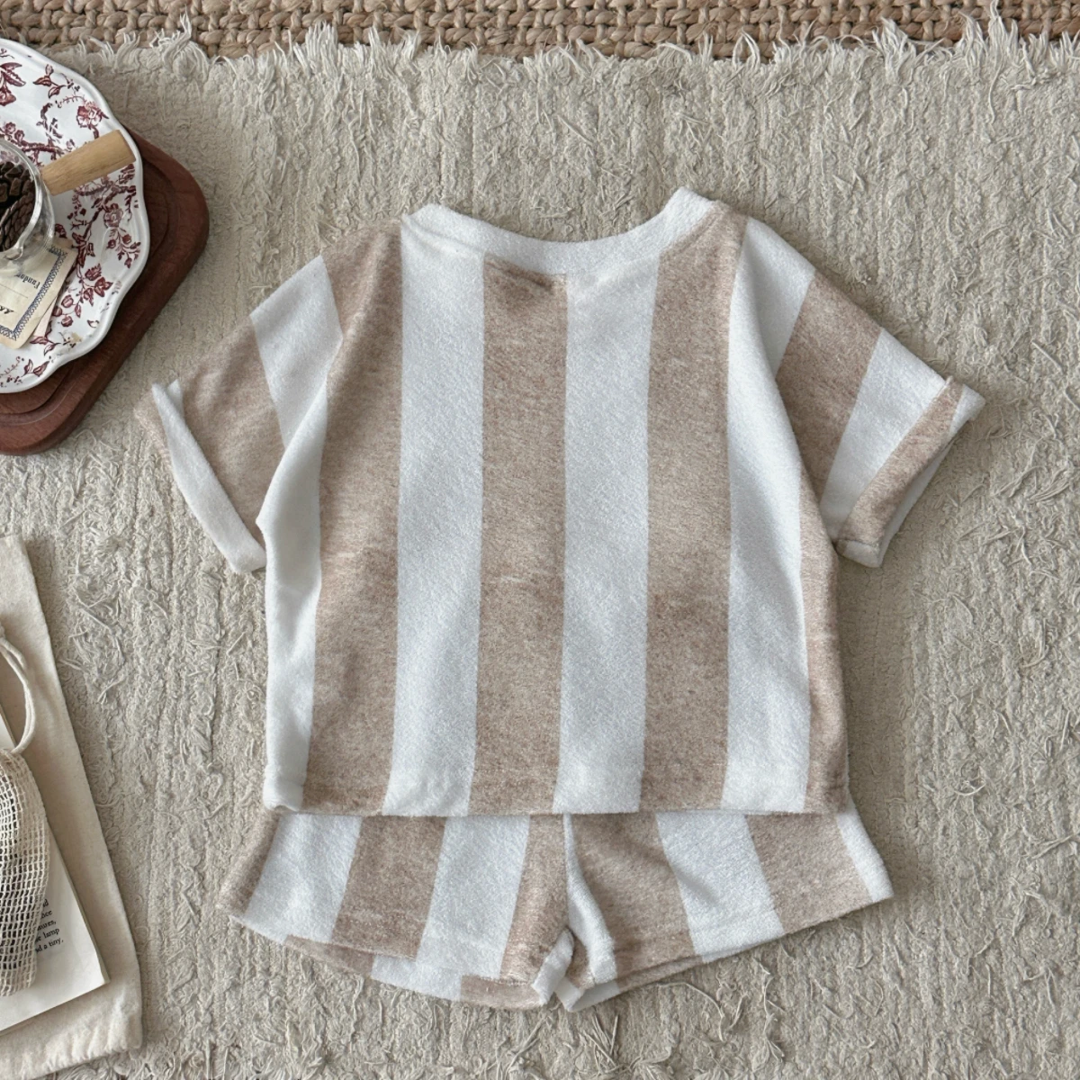 Kids Clothes Children's Striped Suit Short-sleeved+shorts 2-piece T-shirt Summer Baby Clothes Children Clothing Boys Girls
