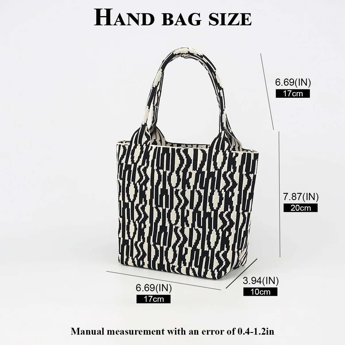 1 Stylish Handbag with Irregular Patterns, Made of Thick, Durable, Soft, Foldable Knit Fabric, with an Open Design for Easy Access, Perfect for Carrying Your Phone, Cosmetics, Water Bottle, and Other Items, Suitable for All Seasons