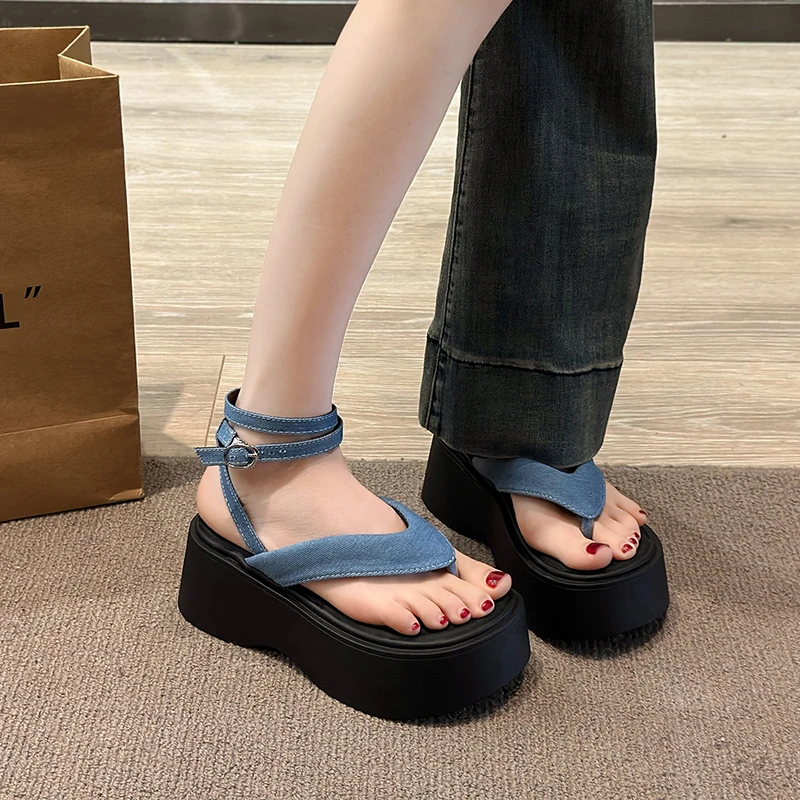 Women's Thick Soled Wedge Sandals, Summer Fashionable New Comfortable Hot Selling Women's Shoes Lightweight Casual Beach Sandals