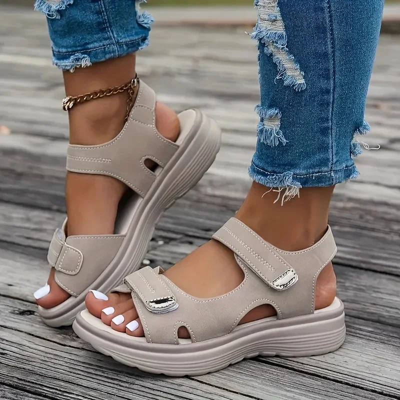 New Summer Casual Platform Sandals Women Comfortable Fashion Thick Sole Outdoor Sports Sandals Non Slip Wading Beach Shoes Women