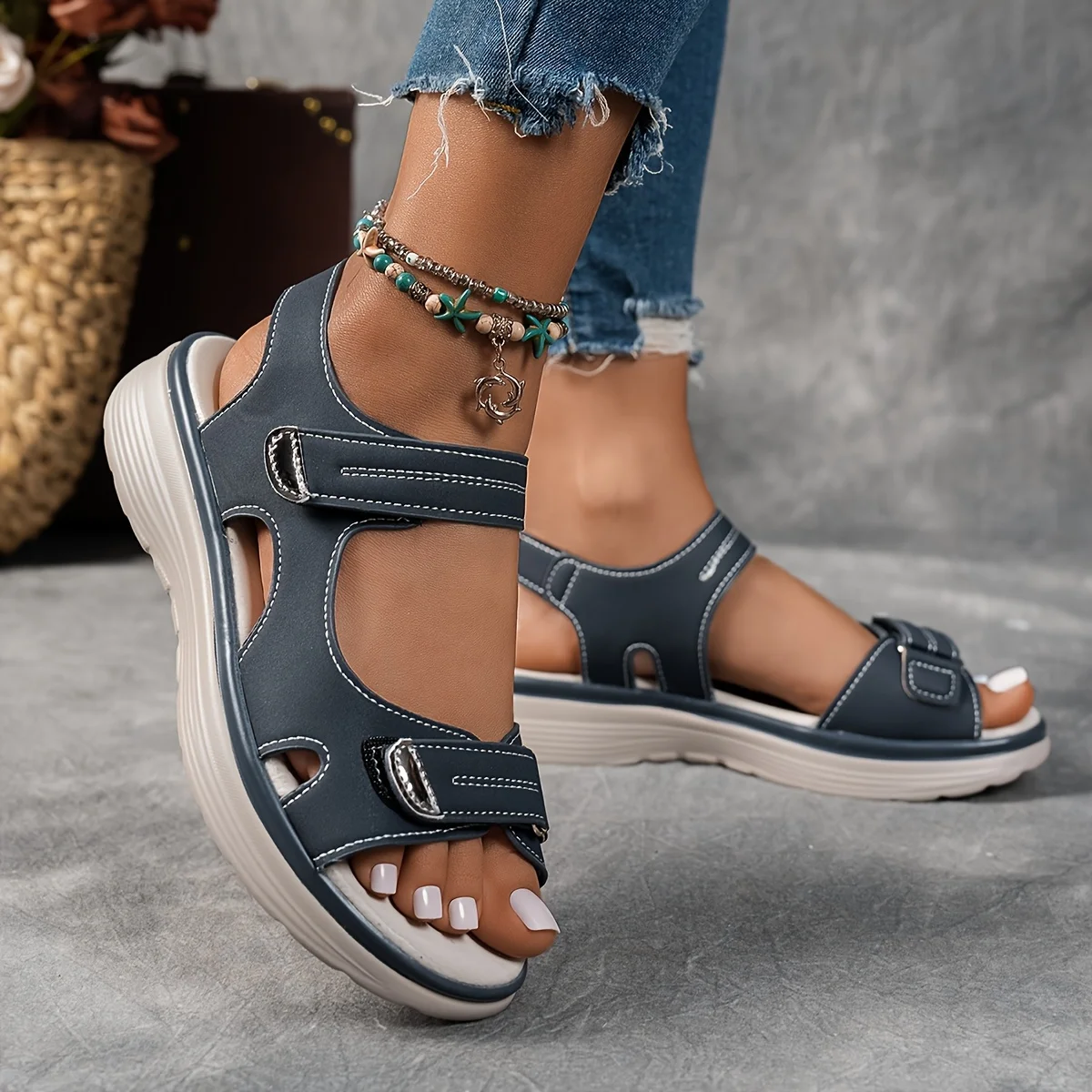 New Summer Casual Platform Sandals Women Comfortable Fashion Thick Sole Outdoor Sports Sandals Non Slip Wading Beach Shoes Women