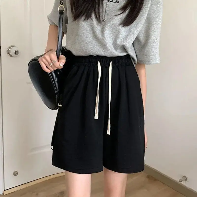 American Street Pure Cotton Summer Shorts for Women, Loose and Casual, Sporty Wide Leg Shorts, Casual Shorts