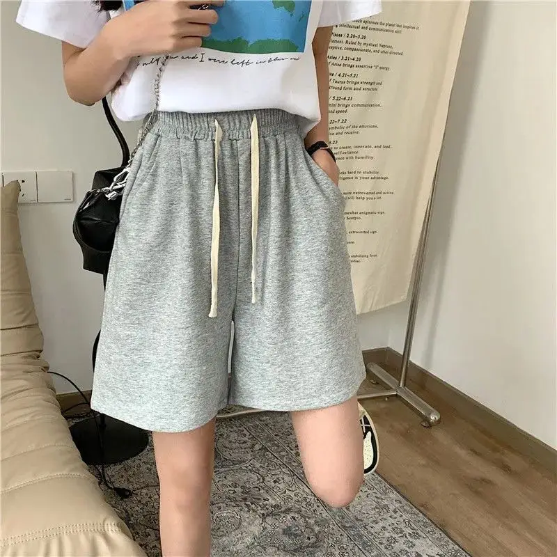 American Street Pure Cotton Summer Shorts for Women, Loose and Casual, Sporty Wide Leg Shorts, Casual Shorts