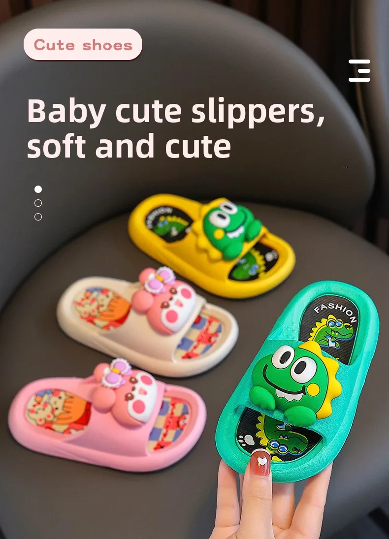 Summer New Children's Cute Soft Bottom Slippers Outdoor Wearable Sandals Anti-slip Comfortable PVC Material Home Slippers