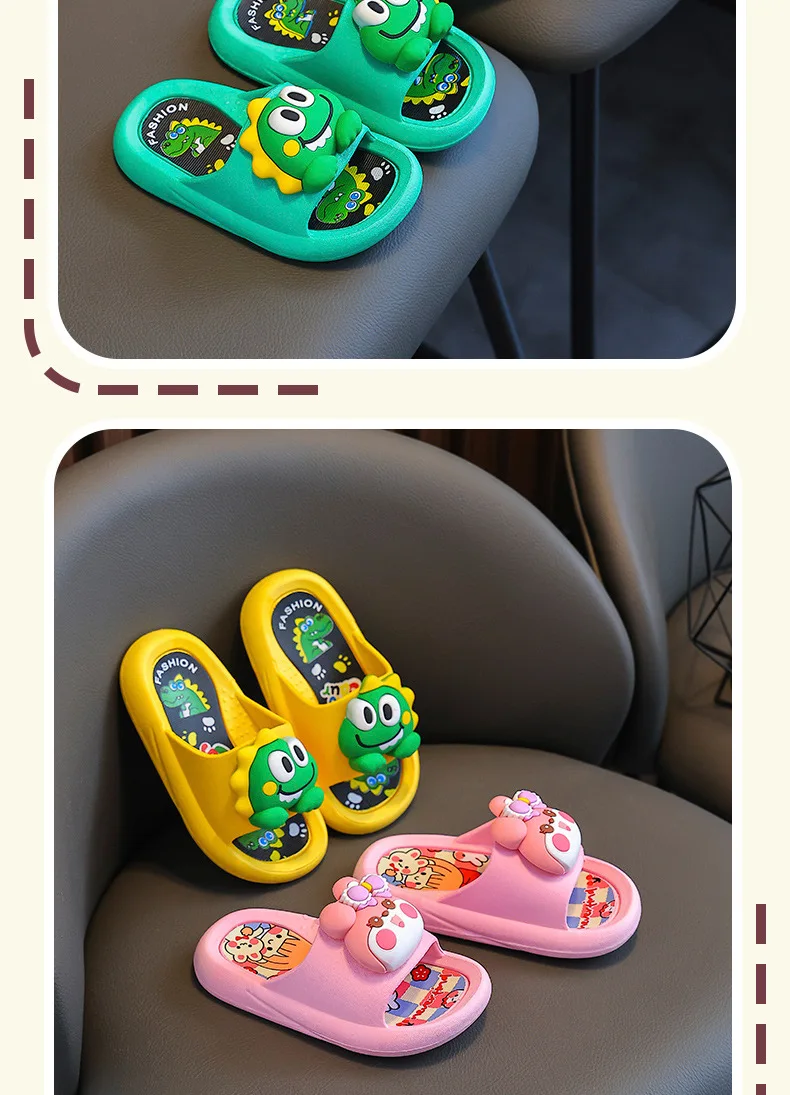 Summer New Children's Cute Soft Bottom Slippers Outdoor Wearable Sandals Anti-slip Comfortable PVC Material Home Slippers