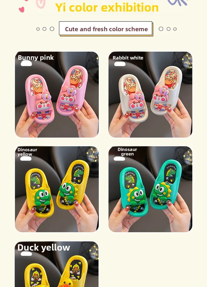 Summer New Children's Cute Soft Bottom Slippers Outdoor Wearable Sandals Anti-slip Comfortable PVC Material Home Slippers