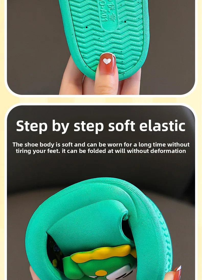 Summer New Children's Cute Soft Bottom Slippers Outdoor Wearable Sandals Anti-slip Comfortable PVC Material Home Slippers