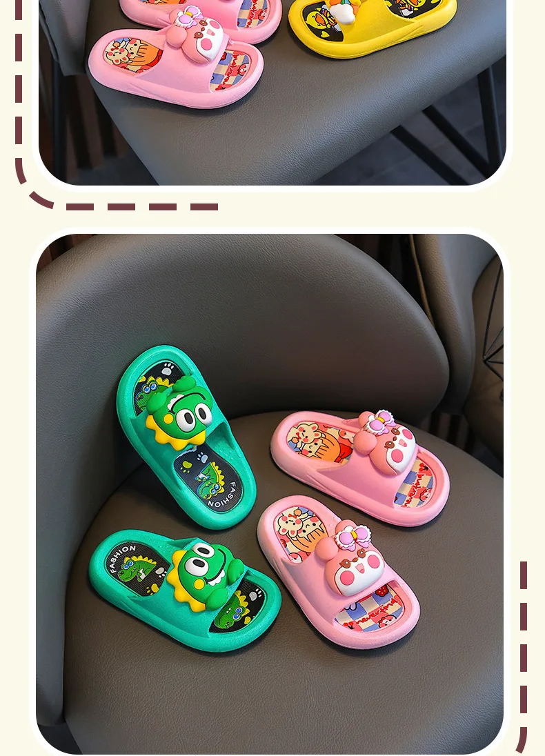 Summer New Children's Cute Soft Bottom Slippers Outdoor Wearable Sandals Anti-slip Comfortable PVC Material Home Slippers