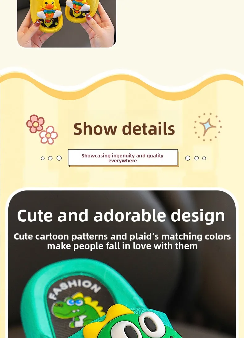 Summer New Children's Cute Soft Bottom Slippers Outdoor Wearable Sandals Anti-slip Comfortable PVC Material Home Slippers