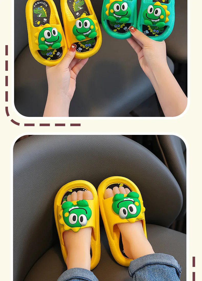 Summer New Children's Cute Soft Bottom Slippers Outdoor Wearable Sandals Anti-slip Comfortable PVC Material Home Slippers